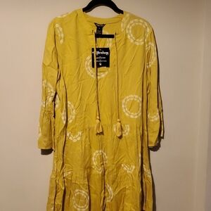 Anthropologie Yellow Midi Dress